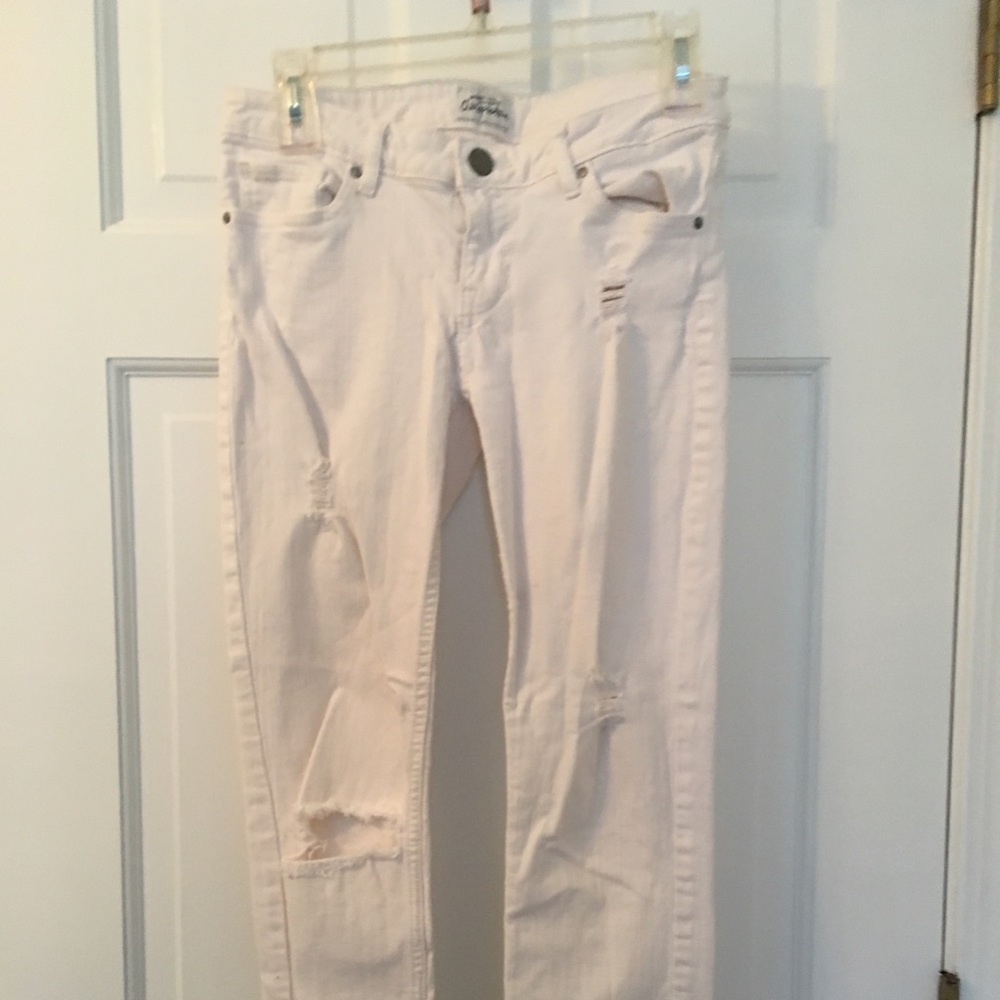 White Jeans with Rips size 5/6